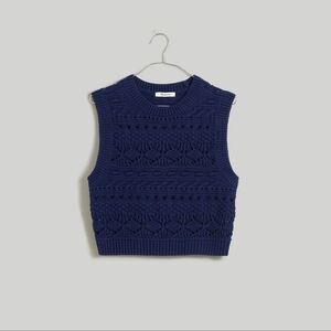 Madewell crochet knit sweater vest NWT size XXS